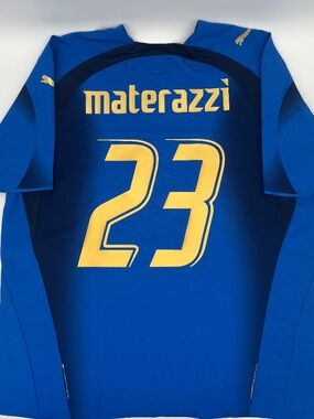 Italy 2006 Materazzi #23 Authentic Puma Jersey XL Men Blue